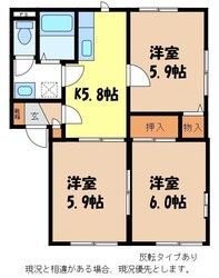 フレグランスウエストスカイＡ棟の物件間取画像